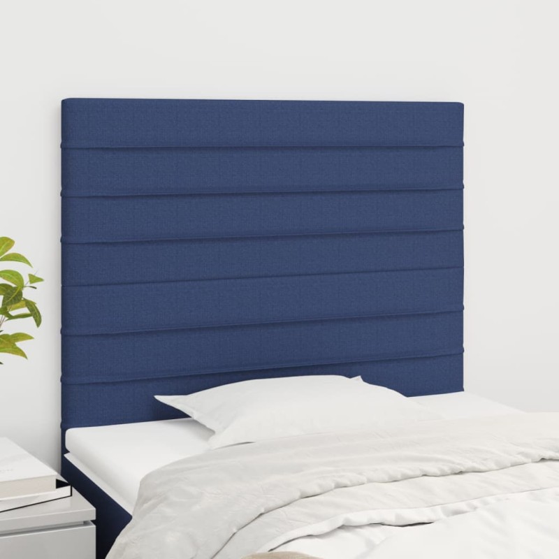 Cabeceira de cama 2 pcs tecido 80x5x78/88 cm azul-Cabeceiras e estribos de camas-Home Retail