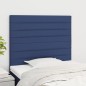 Cabeceira de cama 2 pcs tecido 80x5x78/88 cm azul