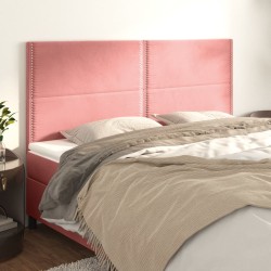 Cabeceira de cama 4 pcs veludo 80x5x78/88 cm rosa