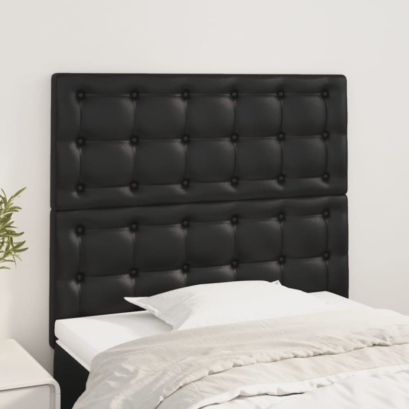 Cabeceira de cama 2 pcs couro artificial 80x5x78/88 cm preto-Cabeceiras e estribos de camas-Home Retail