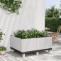 Vaso/floreira de jardim com rodas 100x80x54 cm PP branco