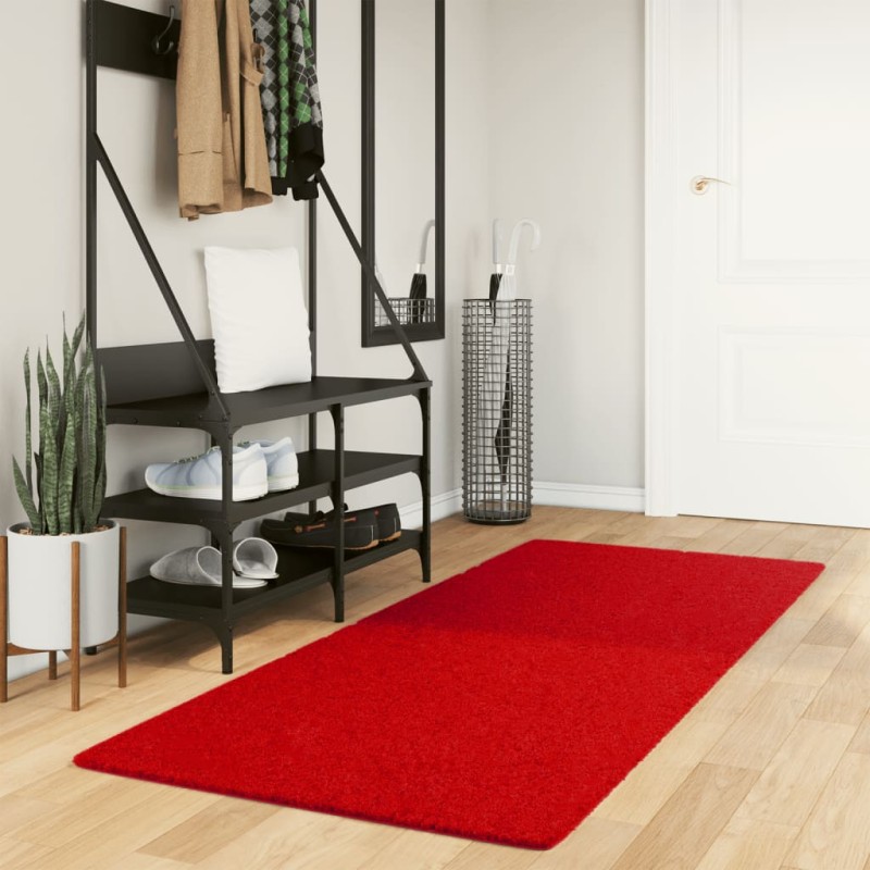 Tapete de pelo curto OVIEDO 80x200 cm vermelho-Tapetes-Home Retail