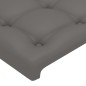 Cabeceira de cama 4 pcs couro artificial 100x5x78/88cm cinzento