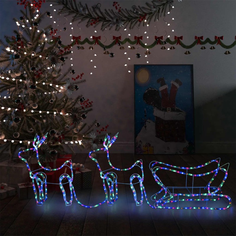 Decoração de Natal rena e trenó de exterior 576 luzes LED-Luzes de Natal-Home Retail