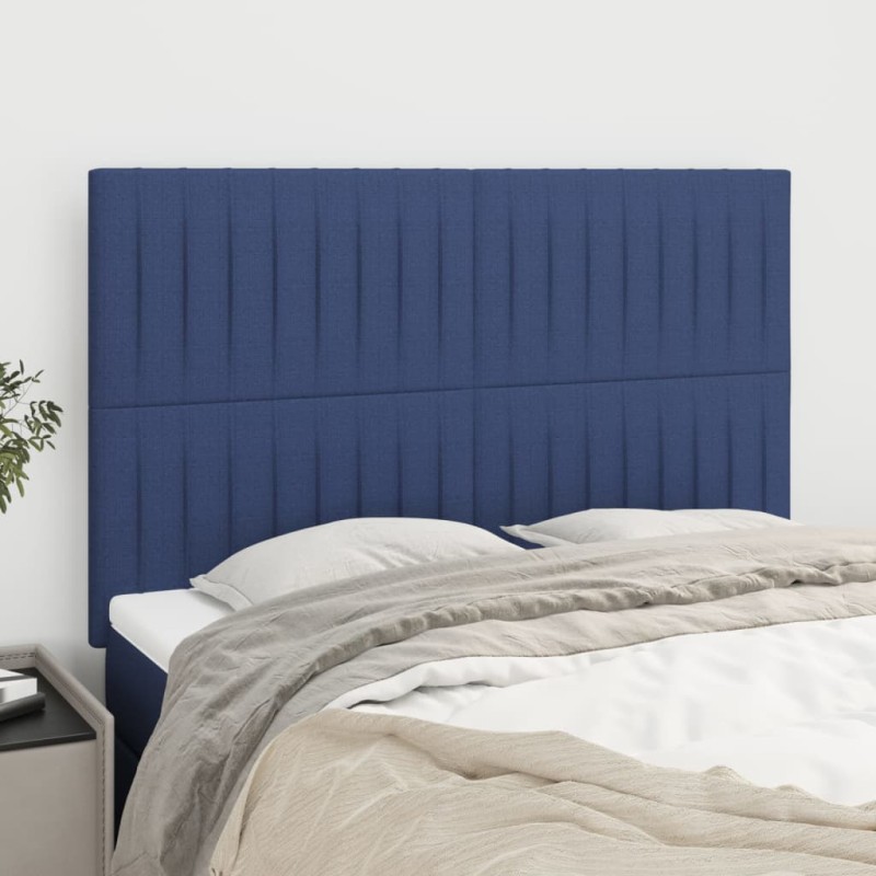 Cabeceira de cama 4 pcs tecido 72x5x78/88 cm azul-Cabeceiras e estribos de camas-Home Retail