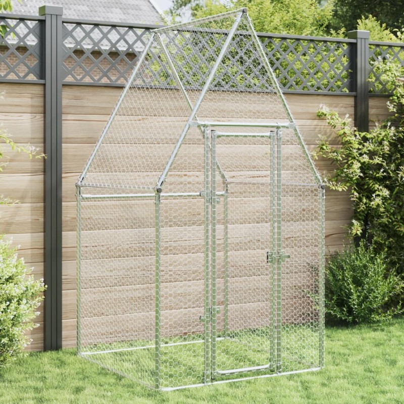 Galinheiro 100x100x190 cm aço galvanizado prateado-Casotas e gaiolas para animais pequenos-Home Retail