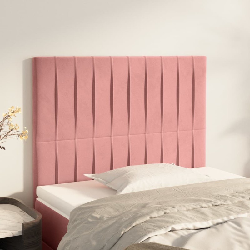 Cabeceira de cama 2 pcs veludo 80x5x78/88 cm rosa-Cabeceiras e estribos de camas-Home Retail