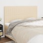 Cabeceira de cama 4 pcs tecido 80x5x78/88 cm creme