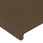 Cabeceira de cama c/ abas tecido 147x23x78/88cm castanho-escuro