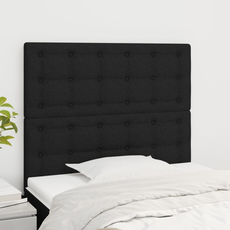 Cabeceira de cama 2 pcs tecido 80x5x78/88 cm preto-Cabeceiras e estribos de camas-Home Retail