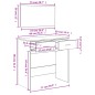 Toucador com espelho 80x39x80 cm cor carvalho fumado