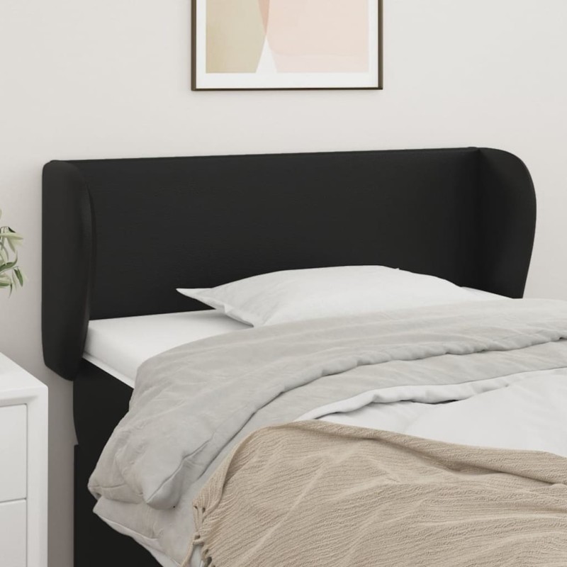 Cabeceira cama abas couro artificial 83x23x78/88 cm preto-Cabeceiras e estribos de camas-Home Retail