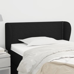 Cabeceira de cama c/ abas tecido 93x23x78/88 cm preto