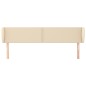 Cabeceira de cama c/ abas tecido 183x23x78/88 cm creme