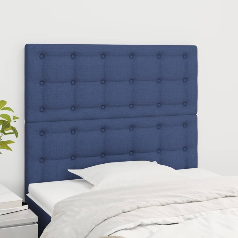 Cabeceira de cama 2 pcs tecido 90x5x78/88 cm azul-Cabeceiras e estribos de camas-Home Retail