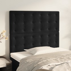 Cabeceira de cama 2 pcs veludo 90x5x78/88 cm preto