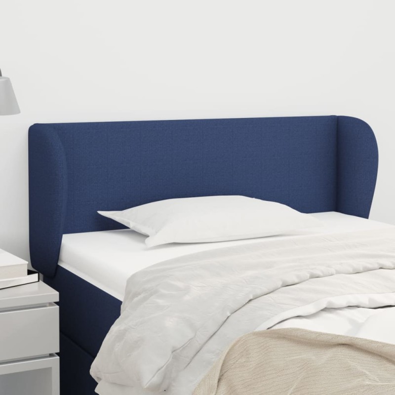 Cabeceira de cama c/ abas tecido 83x23x78/88 cm azul-Cabeceiras e estribos de camas-Home Retail