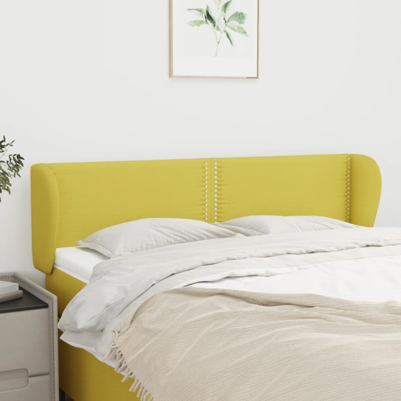 Cabeceira de cama c/ abas tecido 147x23x78/88 cm verde-Cabeceiras e estribos de camas-Home Retail