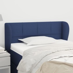 Cabeceira de cama c/ abas tecido 83x23x78/88 cm azul