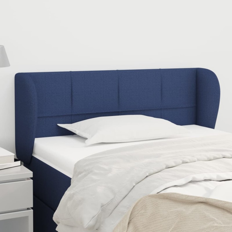 Cabeceira de cama c/ abas tecido 83x23x78/88 cm azul-Cabeceiras e estribos de camas-Home Retail