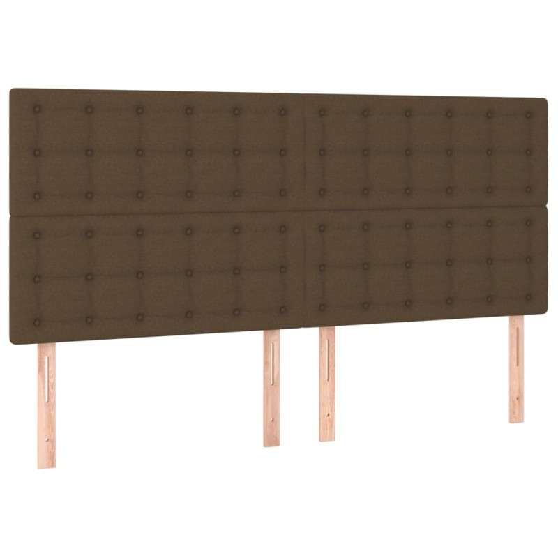 Cabeceira de cama 4 pcs tecido 80x5x78/88 cm castanho-escuro-Cabeceiras e estribos de camas-Home Retail