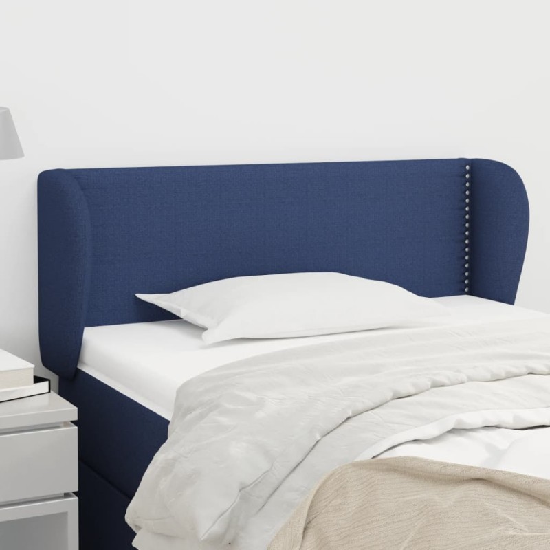 Cabeceira de cama c/ abas tecido 103x23x78/88 cm azul-Cabeceiras e estribos de camas-Home Retail