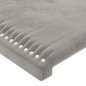 Cabeceira de cama c/ abas veludo 93x23x78/88 cm cinzento-claro