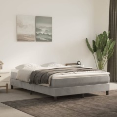 Estrutura de cama 140x190 cm veludo cinzento-claro