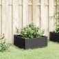 Vaso/floreira de jardim c/ estacas 42,5x42,5x28,5 cm PP preto