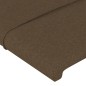 Cabeceira de cama c/ abas tecido 147x23x78/88cm castanho-escuro