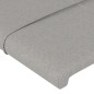 Cabeceira de cama c/ abas tecido 93x23x78/88 cm cinzento-claro