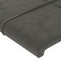 Cabeceira de cama c/ abas veludo 147x23x78/88cm cinzento-escuro