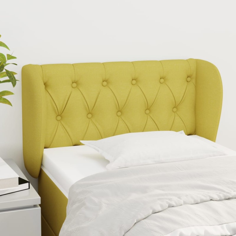 Cabeceira de cama c/ abas tecido 83x23x78/88 cm verde-Cabeceiras e estribos de camas-Home Retail