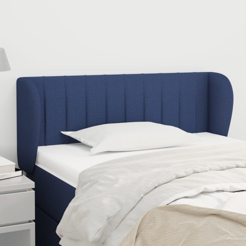 Cabeceira de cama c/ abas tecido 103x23x78/88 cm azul-Cabeceiras e estribos de camas-Home Retail