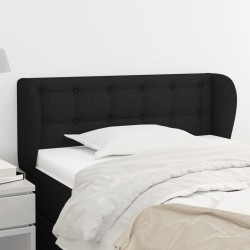 Cabeceira de cama c/ abas tecido 103x23x78/88 cm preto