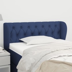 Cabeceira de cama c/ abas tecido 93x23x78/88 cm azul