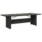 Mesa de jardim com tampo de vidro 240x90x75 cm vime PE preto