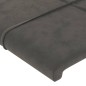 Cabeceira de cama c/ abas veludo 103x23x78/88cm cinzento-escuro