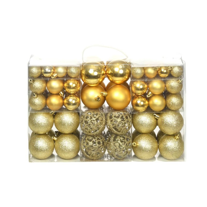 Conjunto de bolas de natal 100 pcs 3/4/6 cm dourado-Enfeites do Feriados-Home Retail