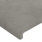 Cabeceira de cama c/ abas veludo 93x23x118/128cm cinzento-claro