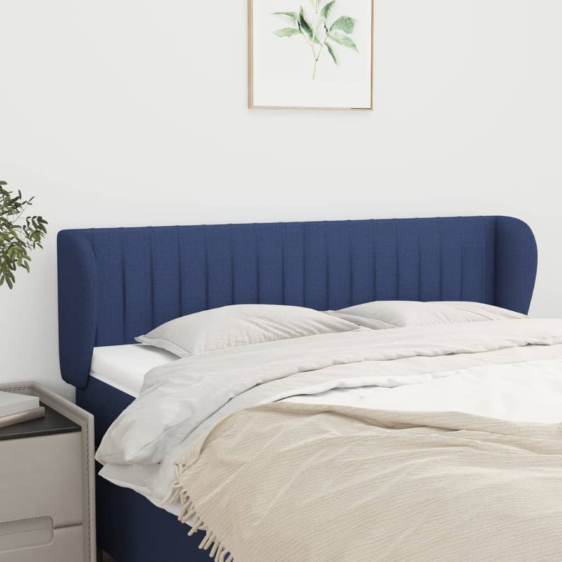 Cabeceira de cama c/ abas tecido 147x23x78/88 cm azul-Cabeceiras e estribos de camas-Home Retail