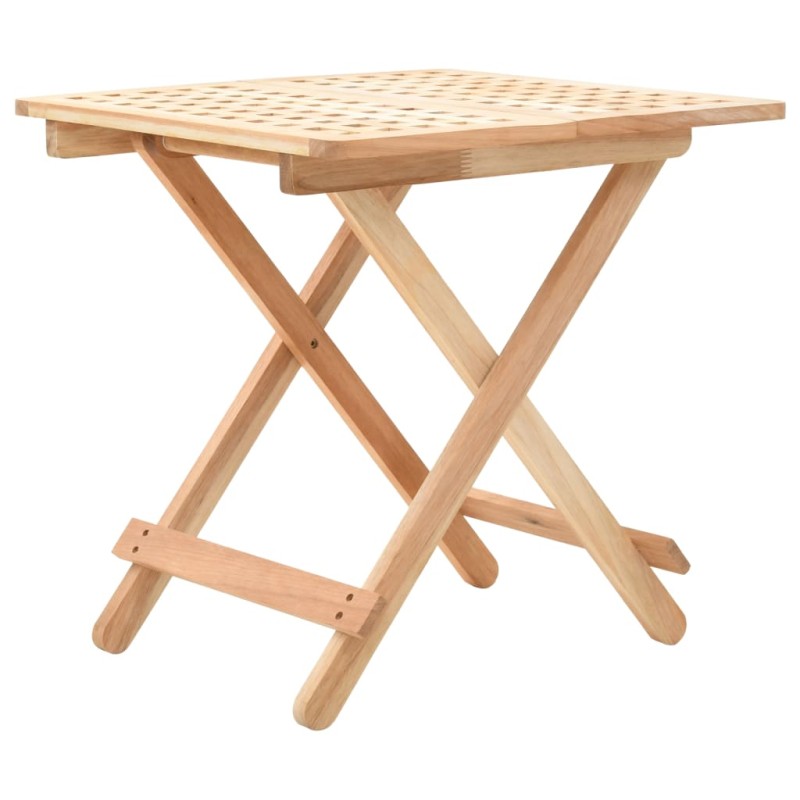 Mesa de apoio dobrável madeira de nogueira maciça 50x50x49 cm-Mesas de apoio-Home Retail