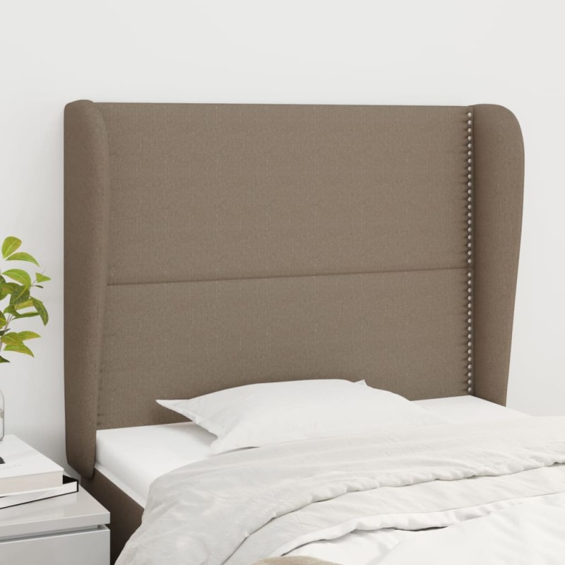 Cabeceira cama c/ abas tecido 93x23x118/128cm cinza-acastanhado-Cabeceiras e estribos de camas-Home Retail