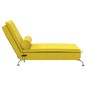 Chaise lounge de massagem com rolo veludo amarelo