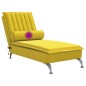 Chaise lounge de massagem com rolo veludo amarelo