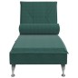 Chaise lounge de massagem com rolo tecido verde-escuro