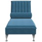 Chaise lounge de massagem com rolo veludo azul