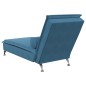 Chaise lounge de massagem com rolo veludo azul