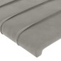 Cabeceira de cama c/ abas veludo 183x23x78/88 cm cinzento-claro