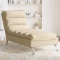 Chaise lounge com almofadões tecido creme